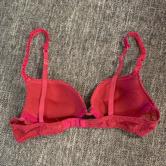 Fuchsia Pink Lace Lightly-lined Wired Bra - Picture 3 of 3